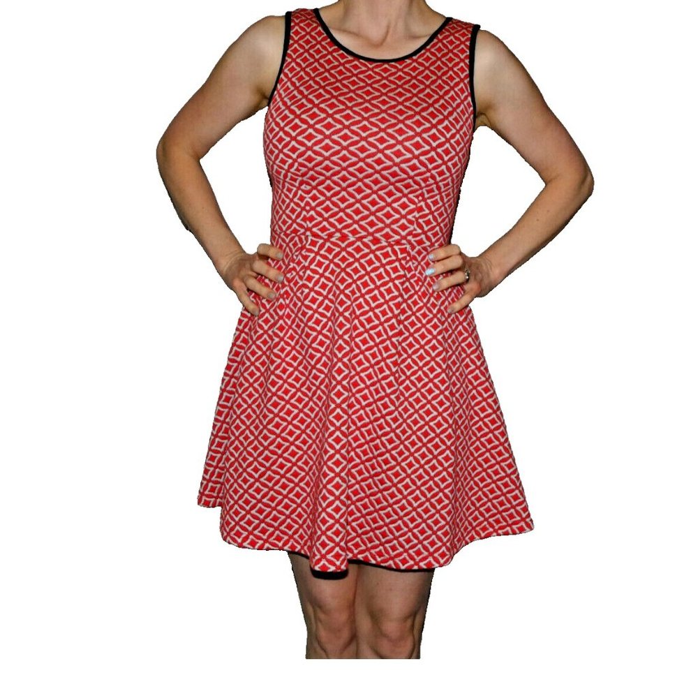 Red Dress Vintage British Rare English Fit & Flare Valentine Date Lolita Size 2